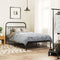 vidaXL - Bedframe - met - hoofdbord - metaal - zwart - 100x200 - cm