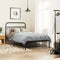 vidaXL - Bedframe - met - hoofdbord - metaal - zwart - 107x203 - cm