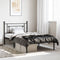 vidaXL - Bedframe - met - hoofdbord - metaal - zwart - 107x203 - cm