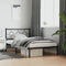 vidaXL - Bedframe - met - hoofdbord - metaal - zwart - 107x203 - cm