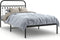 vidaXL - Bedframe - met - hoofdbord - metaal - zwart - 107x203 - cm