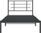 vidaXL - Bedframe - met - hoofdbord - metaal - zwart - 107x203 - cm