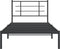 vidaXL - Bedframe - met - hoofdbord - metaal - zwart - 107x203 - cm