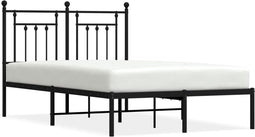 vidaXL - Bedframe - met - hoofdbord - metaal - zwart - 120x190 - cm
