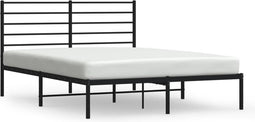 vidaXL - Bedframe - met - hoofdbord - metaal - zwart - 120x190 - cm