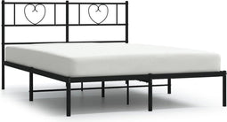 vidaXL - Bedframe - met - hoofdbord - metaal - zwart - 120x190 - cm