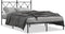 vidaXL - Bedframe - met - hoofdbord - metaal - zwart - 120x190 - cm