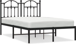 vidaXL - Bedframe - met - hoofdbord - metaal - zwart - 120x190 - cm