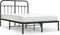 vidaXL - Bedframe - met - hoofdbord - metaal - zwart - 120x190 - cm