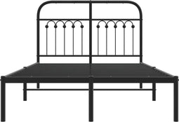vidaXL - Bedframe - met - hoofdbord - metaal - zwart - 120x190 - cm