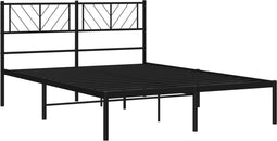 vidaXL - Bedframe - met - hoofdbord - metaal - zwart - 120x190 - cm