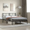 vidaXL - Bedframe - met - hoofdbord - metaal - zwart - 120x190 - cm