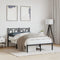 vidaXL - Bedframe - met - hoofdbord - metaal - zwart - 120x190 - cm