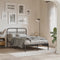 vidaXL - Bedframe - met - hoofdbord - metaal - zwart - 120x190 - cm