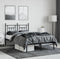 vidaXL - Bedframe - met - hoofdbord - metaal - zwart - 120x190 - cm