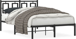 vidaXL - Bedframe - met - hoofdbord - metaal - zwart - 120x200 - cm