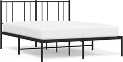 vidaXL - Bedframe - met - hoofdbord - metaal - zwart - 120x200 - cm