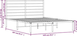 vidaXL - Bedframe - met - hoofdbord - metaal - zwart - 120x200 - cm