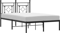 vidaXL - Bedframe - met - hoofdbord - metaal - zwart - 120x200 - cm