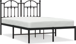 vidaXL - Bedframe - met - hoofdbord - metaal - zwart - 120x200 - cm