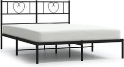 vidaXL - Bedframe - met - hoofdbord - metaal - zwart - 120x200 - cm