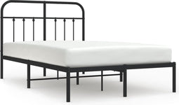 vidaXL - Bedframe - met - hoofdbord - metaal - zwart - 120x200 - cm