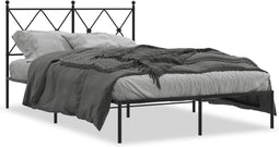 vidaXL - Bedframe - met - hoofdbord - metaal - zwart - 120x200 - cm