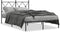 vidaXL - Bedframe - met - hoofdbord - metaal - zwart - 120x200 - cm