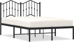 vidaXL - Bedframe - met - hoofdbord - metaal - zwart - 120x200 - cm