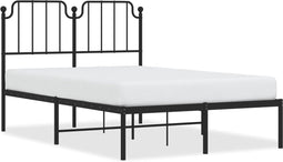 vidaXL - Bedframe - met - hoofdbord - metaal - zwart - 120x200 - cm