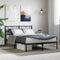 vidaXL - Bedframe - met - hoofdbord - metaal - zwart - 120x200 - cm