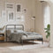 vidaXL - Bedframe - met - hoofdbord - metaal - zwart - 120x200 - cm