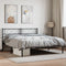 vidaXL - Bedframe - met - hoofdbord - metaal - zwart - 120x200 - cm