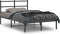 vidaXL - Bedframe - met - hoofdbord - metaal - zwart - 120x200 - cm