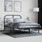 vidaXL - Bedframe - met - hoofdbord - metaal - zwart - 120x200 - cm