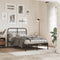 vidaXL - Bedframe - met - hoofdbord - metaal - zwart - 120x200 - cm