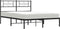 vidaXL - Bedframe - met - hoofdbord - metaal - zwart - 120x200 - cm