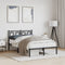 vidaXL - Bedframe - met - hoofdbord - metaal - zwart - 120x200 - cm
