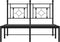 vidaXL - Bedframe - met - hoofdbord - metaal - zwart - 120x200 - cm
