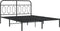 vidaXL - Bedframe - met - hoofdbord - metaal - zwart - 135x190 - cm