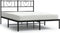 vidaXL - Bedframe - met - hoofdbord - metaal - zwart - 135x190 - cm