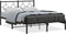 vidaXL - Bedframe - met - hoofdbord - metaal - zwart - 135x190 - cm