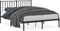 vidaXL - Bedframe - met - hoofdbord - metaal - zwart - 135x190 - cm