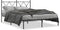 vidaXL - Bedframe - met - hoofdbord - metaal - zwart - 135x190 - cm