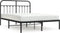 vidaXL - Bedframe - met - hoofdbord - metaal - zwart - 135x190 - cm