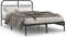 vidaXL - Bedframe - met - hoofdbord - metaal - zwart - 135x190 - cm