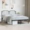vidaXL - Bedframe - met - hoofdbord - metaal - zwart - 135x190 - cm