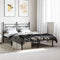 vidaXL - Bedframe - met - hoofdbord - metaal - zwart - 135x190 - cm