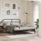 vidaXL - Bedframe - met - hoofdbord - metaal - zwart - 135x190 - cm