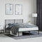 vidaXL - Bedframe - met - hoofdbord - metaal - zwart - 135x190 - cm